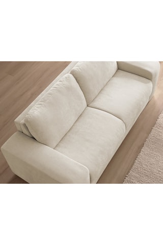 Canapé convertible Ibiza - Beige - 3 places - En tissu texturé doux