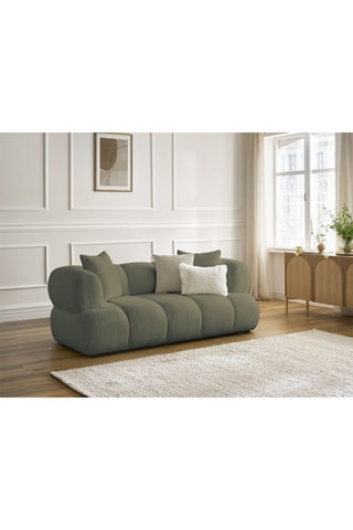 Canapé Pamira - Vert d’eau - 2 places - En tissu bouclette
