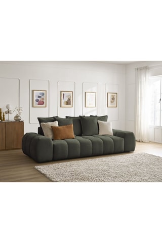 Canapé convertible Everest - Vert foncé - 3 places - En tissu chiné