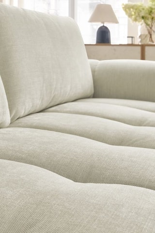 Canapé convertible et pouf Fuji - Beige - 3 places - En tissu lisse