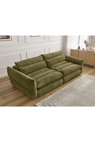 Canapé Neil - Vert olive - 3 places - En tissu polyester