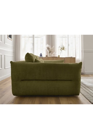 Canapé Neil - Vert olive - 3 places - En tissu polyester