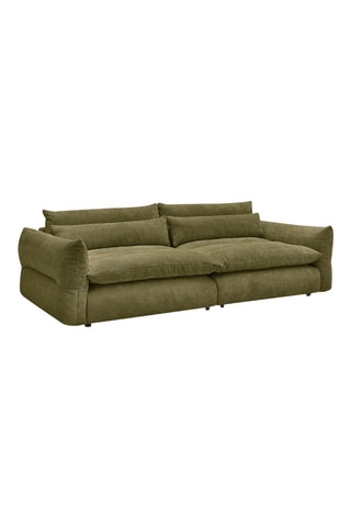 Canapé Neil - Vert olive - 3 places - En tissu polyester