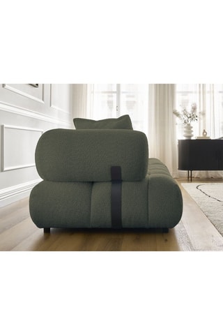 Canapé Alya - Vert foncé - 4 places - En tissu bouclette