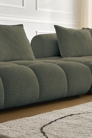 Canapé Alya - Vert foncé - 4 places - En tissu bouclette