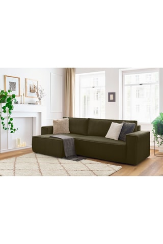 Canapé d'angle réversible convertible Nihad - Vert - Couchage 231 x 130 cm