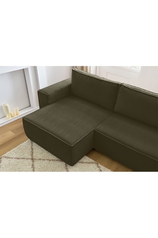 Canapé d'angle réversible convertible Nihad - Vert - Couchage 231 x 130 cm