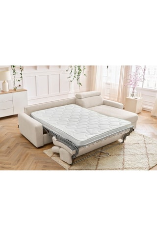 Canapé d'angle réversible convertible Monaco - Beige - Couchage 190 x 140 cm