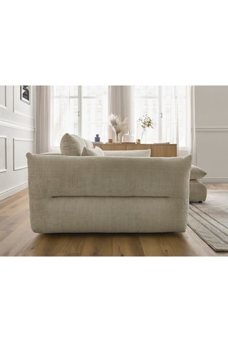 Canapé d'angle droit Neil - Beige - 3 places - En tissu texturé