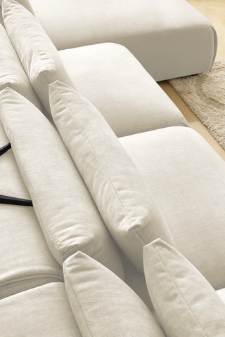 Canapé d'angle panoramique Jana - Beige - 4 places - En tissu velours