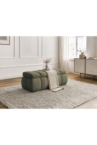 Banc-coffre Denali - Kaki - Tissu bouclette - 146 x 56 x 52 cm