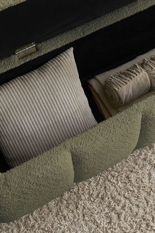 Banc-coffre Denali - Kaki - Tissu bouclette - 146 x 56 x 52 cm