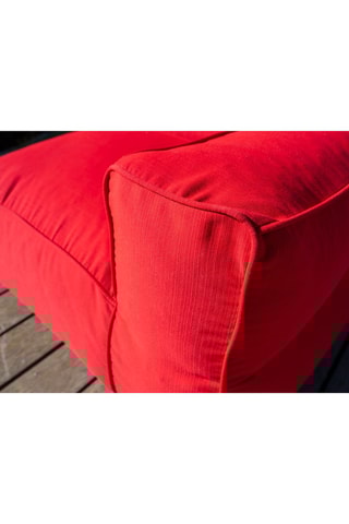 Canapé de jardin Giulia avec chauffeuse, angle, méridienne et pouf - Rouge - 4 places - En tissu lisse