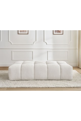 Pouf Everest - Beige - En tissu texturé