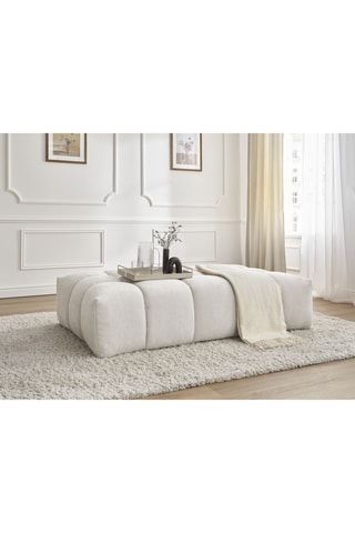 Pouf Everest - Beige - En tissu texturé