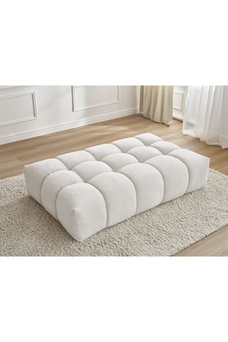 Pouf Everest - Beige - En tissu texturé