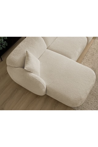 Canapé d'angle gauche Anda - Beige - 3 places - En tissu chenille