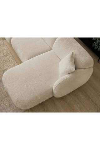 Canapé d'angle droit Anda - Beige - 3 places - En tissu chenille