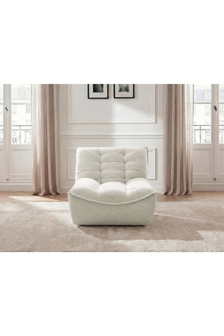 Chauffeuse Serena - Blanc - En tissu chiné