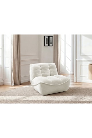 Chauffeuse Serena - Blanc - En tissu chiné