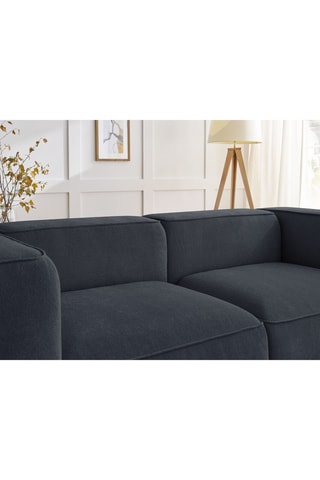 Canapé droit fixe Zephyr - Bleu marine - 2 places - En tissu texturé