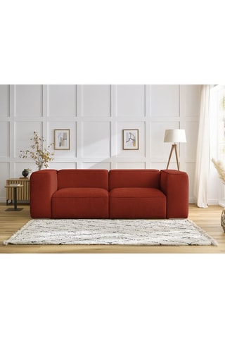 Canapé droit fixe Zephyr - Orange - 2 places - En tissu texturé