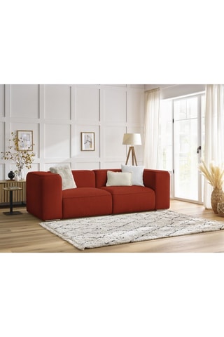 Canapé droit fixe Zephyr - Orange - 2 places - En tissu texturé