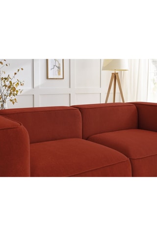 Canapé droit fixe Zephyr - Orange - 2 places - En tissu texturé