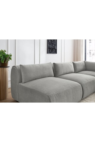 Canapé d'angle réversible Jeanne - Gris clair - 5 places - En velours