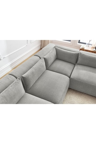 Canapé d'angle réversible Jeanne - Gris clair - 5 places - En velours