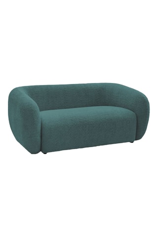 Canapé droit fixe Celine - Ciel - 2 places - En tissu bouclette