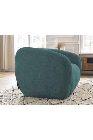 Canapé droit fixe Celine - Ciel - 2 places - En tissu bouclette