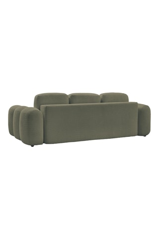 Canapé droit convertible Montaigne - Vert - 3 places - En tissu bouclette - Couchage 192 x 148 cm