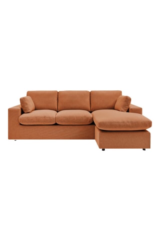 Canapé d'angle réversible Belair - Orange - 3 places - En tissu antibouloches