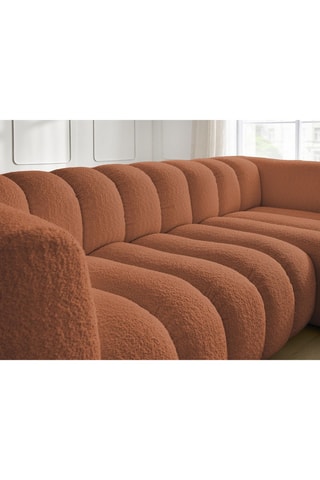 Canapé d'angle droit Talia - Orange - 4 places - En tissu bouclette