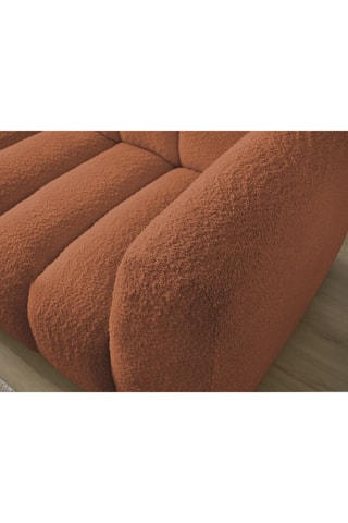 Canapé d'angle gauche Talia - Orange - 4 places - En tissu bouclette