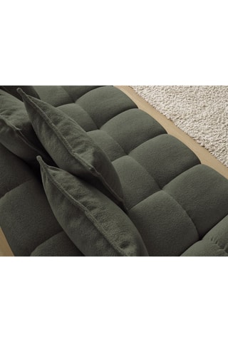 Canapé droit fixe Everest - Vert - 3 places - En tissu chiné