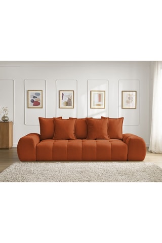 Canapé droit fixe Everest - Orange - 3 places - En tissu texturé 