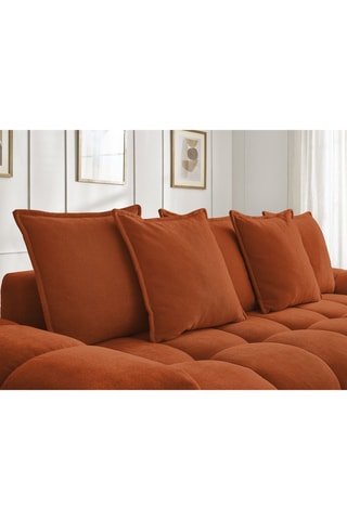 Canapé droit fixe Everest - Orange - 3 places - En tissu texturé 