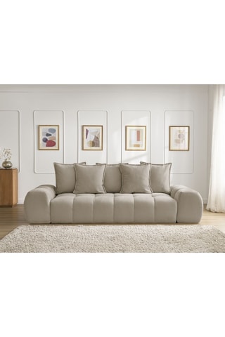 Canapé droit fixe Everest - Taupe - 3 places - En tissu texturé