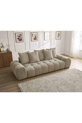 Canapé droit fixe Everest - Taupe - 3 places - En tissu texturé