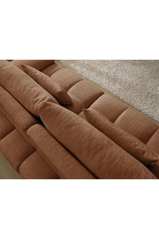 Canapé droit fixe Ivane - Orange - 3 places - En tissu texturé