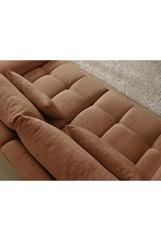 Canapé droit fixe Ivane - Orange - 3 places - En tissu texturé