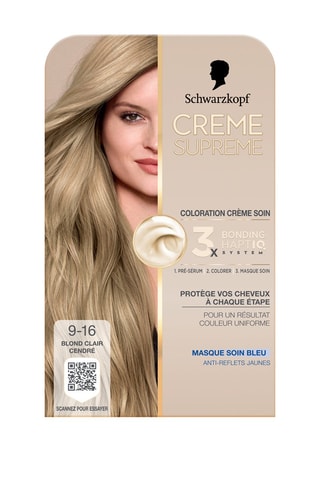 Coloration crème soin Crème Suprême Schwarzkopf - 9-16 Blond Clair Cendré