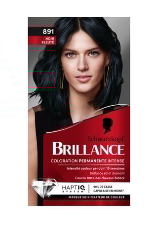 Coloration permanente Brillance Schwarzkopf - 891 Noir Bleuté