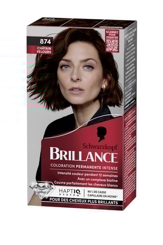 Coloration cheveux brilliance - 874 châtain velours - 170 g