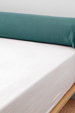 Federa cuscino alla francese in garza di cotone 125 g/m² Gaïa - Petrolio