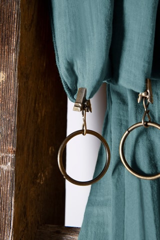 Tenda regolabile in cotone Gaïa -  Petrolio - 140 x 300 cm