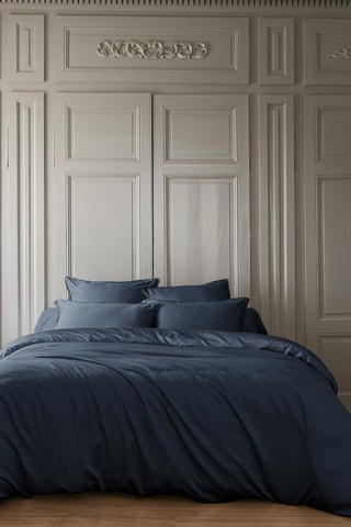 Copripiumino in raso di bambù Salomé - Navy