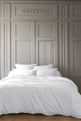 Copripiumino in raso di bambù Salomé - Bianco